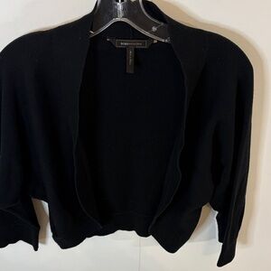 BCBGMaxAzria Black Open-Front Cashmere Shrug